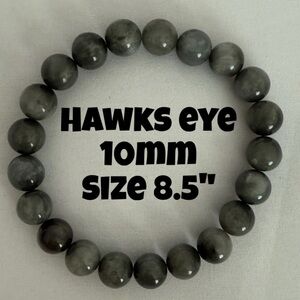 Authentic Hawk’s‎ Eye 10mm Beaded Stretchy Bracelet by Bombshell Beads
